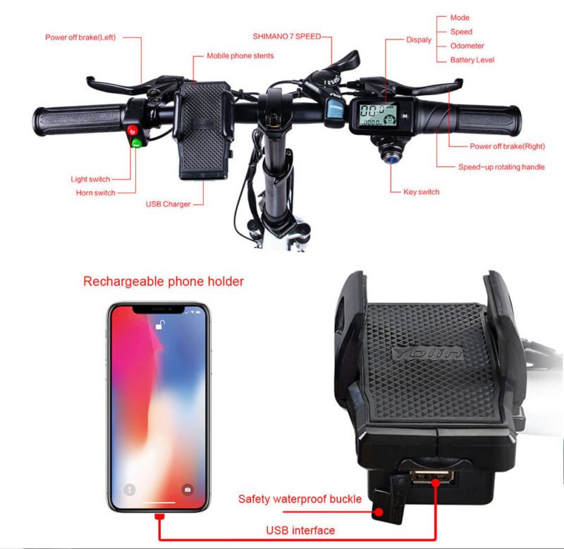Foldable Electric Bike – 20″ Urban Explorer | 48V 350W Motor | 35KM/H Speed | Portable Folding - Image 9