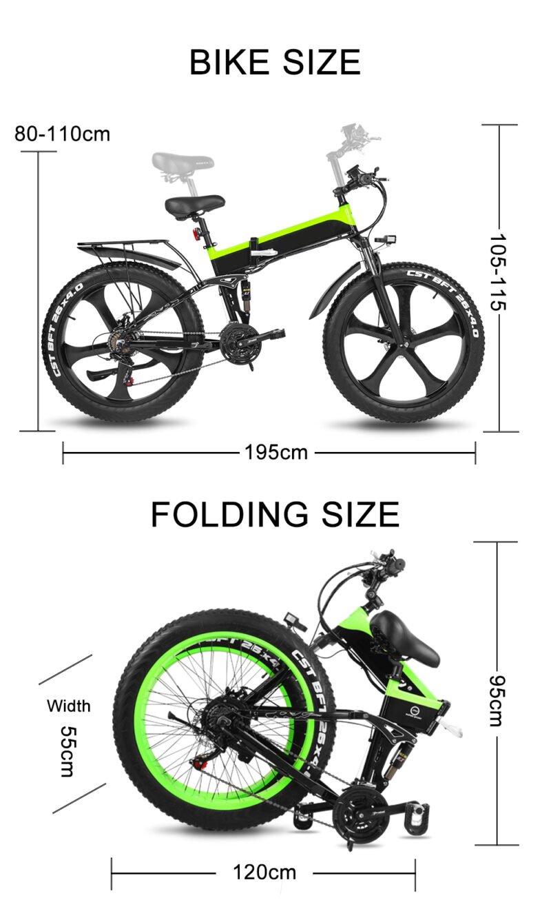 26″ Fat-Tire Suspension E-Bike – 48 V 1000 W Hub • 12.8 Ah LG Battery • 70–90 KM Range - Image 15