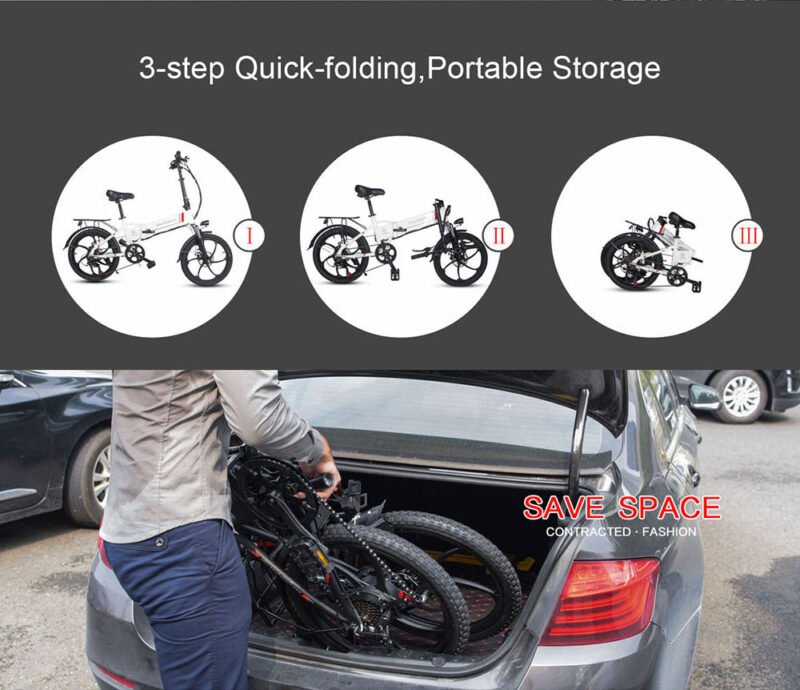 Foldable Electric Bike – 20″ Urban Explorer | 48V 350W Motor | 35KM/H Speed | Portable Folding - Image 12