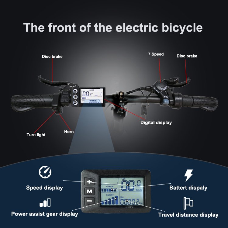 27.5″ Front Shock Absorber Electric Road Bike | 36V 250W | 30–50 KM Range | 7-Speed - Image 8