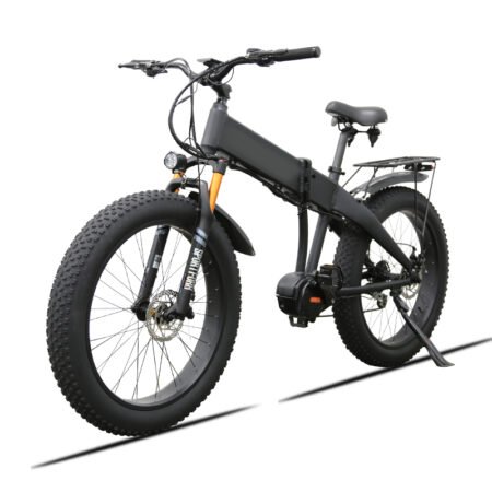 26″ Central Motor Electric Mountain Bike – 500W Mid-Drive | 48V 10.4Ah Battery | 8-Speed | 55–60 KM Range