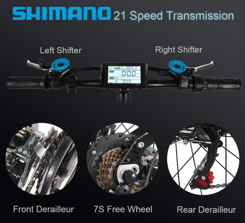 26″ Fat-Tire Suspension E-Bike – 48 V 1000 W Hub • 12.8 Ah LG Battery • 70–90 KM Range - Image 11
